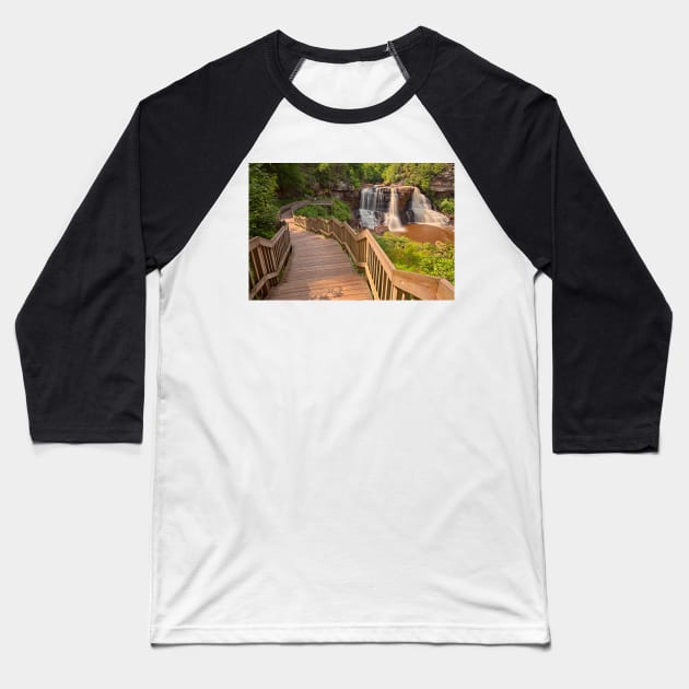 Winding Blackwater Falls Baseball T-Shirt by somadjinn